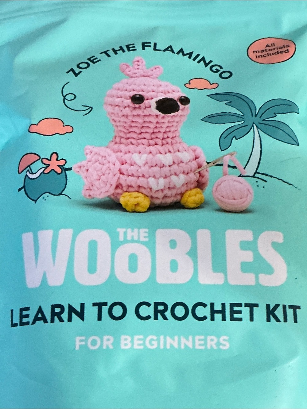 The Woobles Zoe the Flamingo Learn to Crochet Kit – Pink - Picture 2 of 5